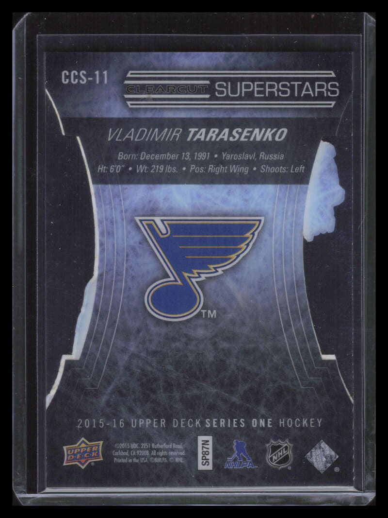 2015-16 Upper Deck Clear Cut Superstars ccs11 Vladimir Tarasenko