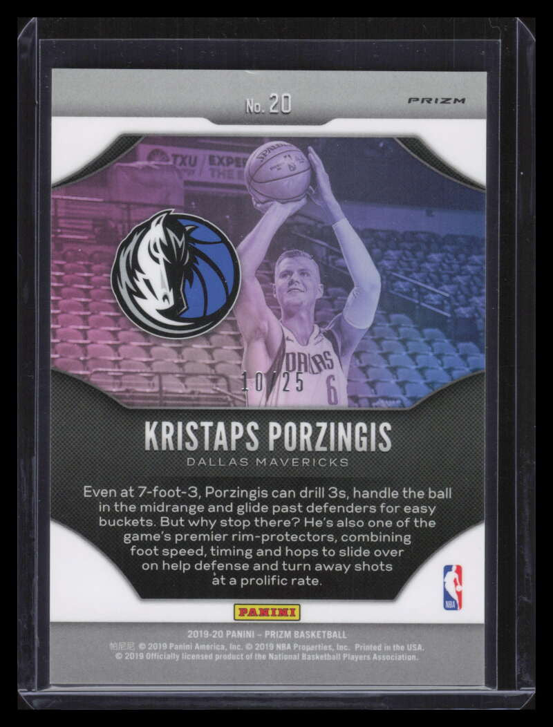 2019-20 Panini Prizm Fireworks Prizms Mojo Refractor 20 Kristaps Porzingis 10/25
