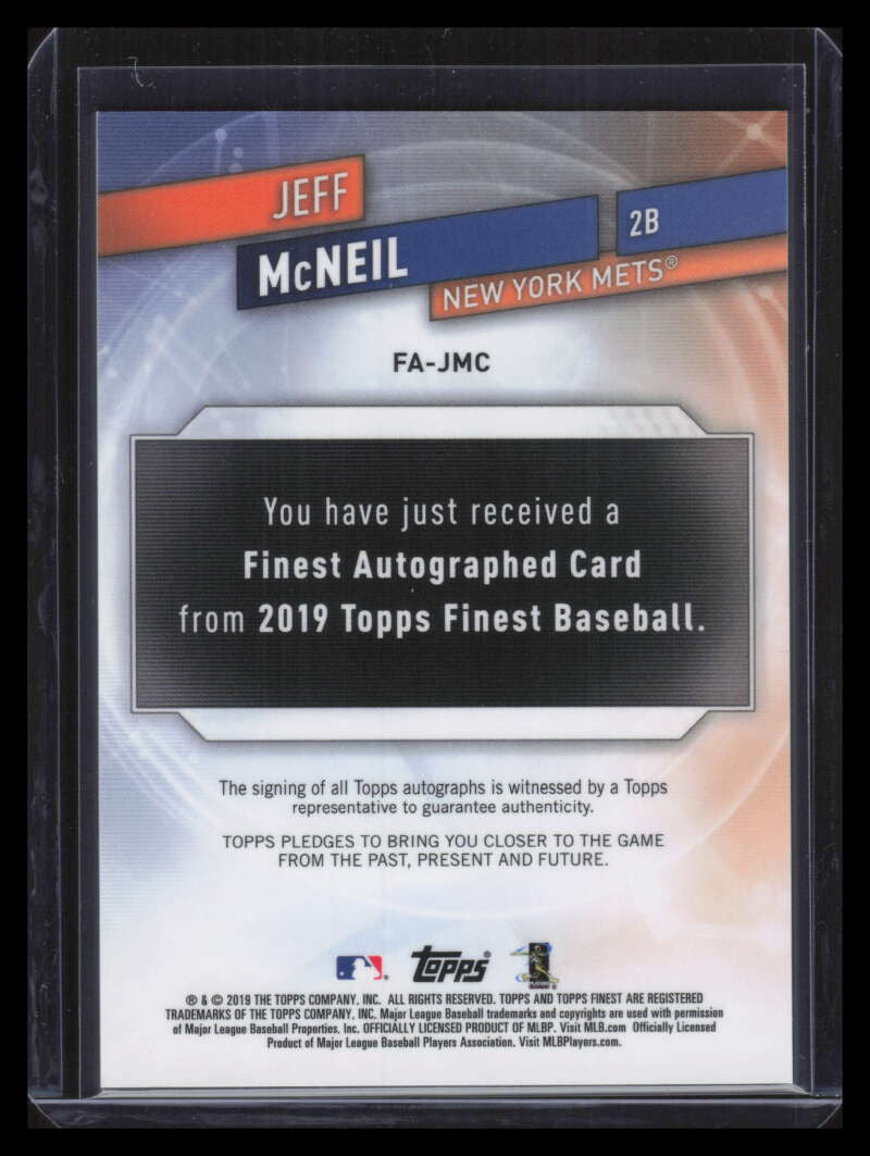 2019 Finest Autographs FAJMC Jeff McNeil Rookie Auto 134756