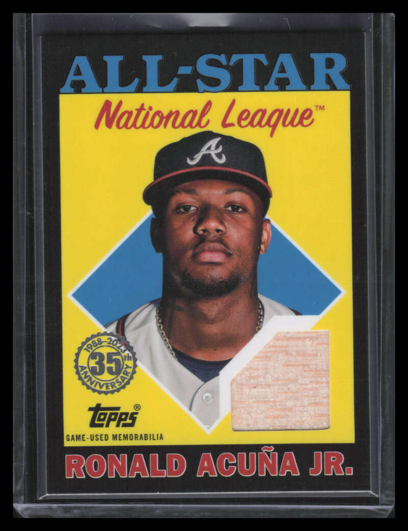 2023 Topps '88 Topps All Star Relics Black 88asrra Ronald Acuna Jr. Bat 128/199