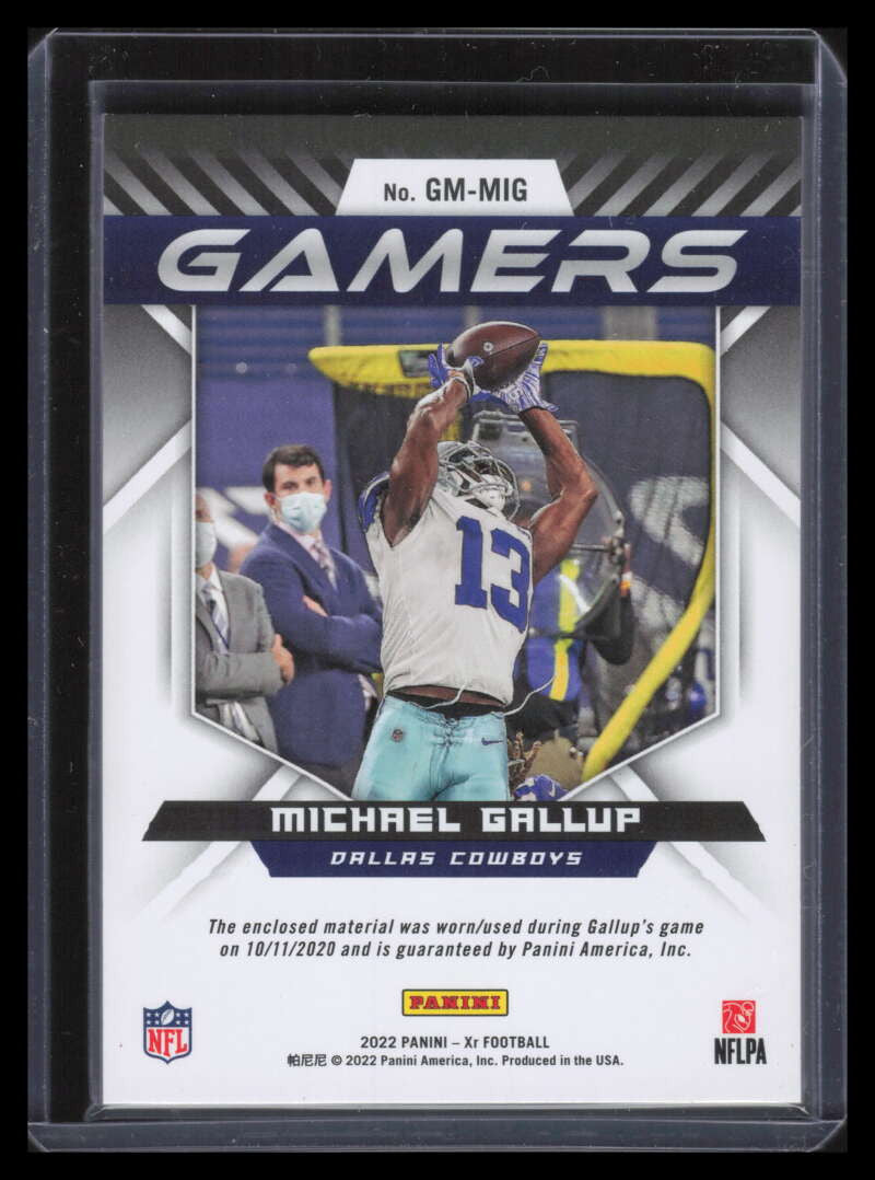 2022 Panini XR Gamers Jersey Orange 8 Michael Gallup Patch 5/15