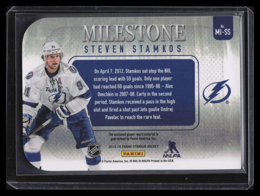 2013-14 Panini Titanium Milestone Goal Scorer MISS Steven Stamkos Jersey 55/75