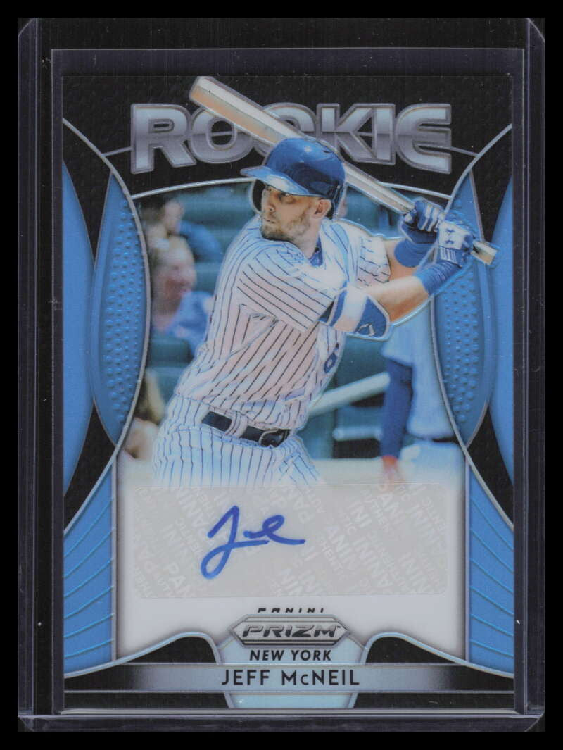 2019 Panini Prizm Autographs Carolina Blue 50 Jeff McNeil Rookie Auto 53/100