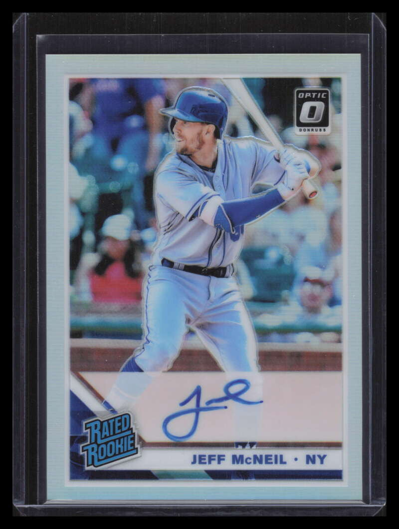 2019 Donruss Optic Rated Rookies Signatures Holo 21 Jeff McNeil Rookie Auto