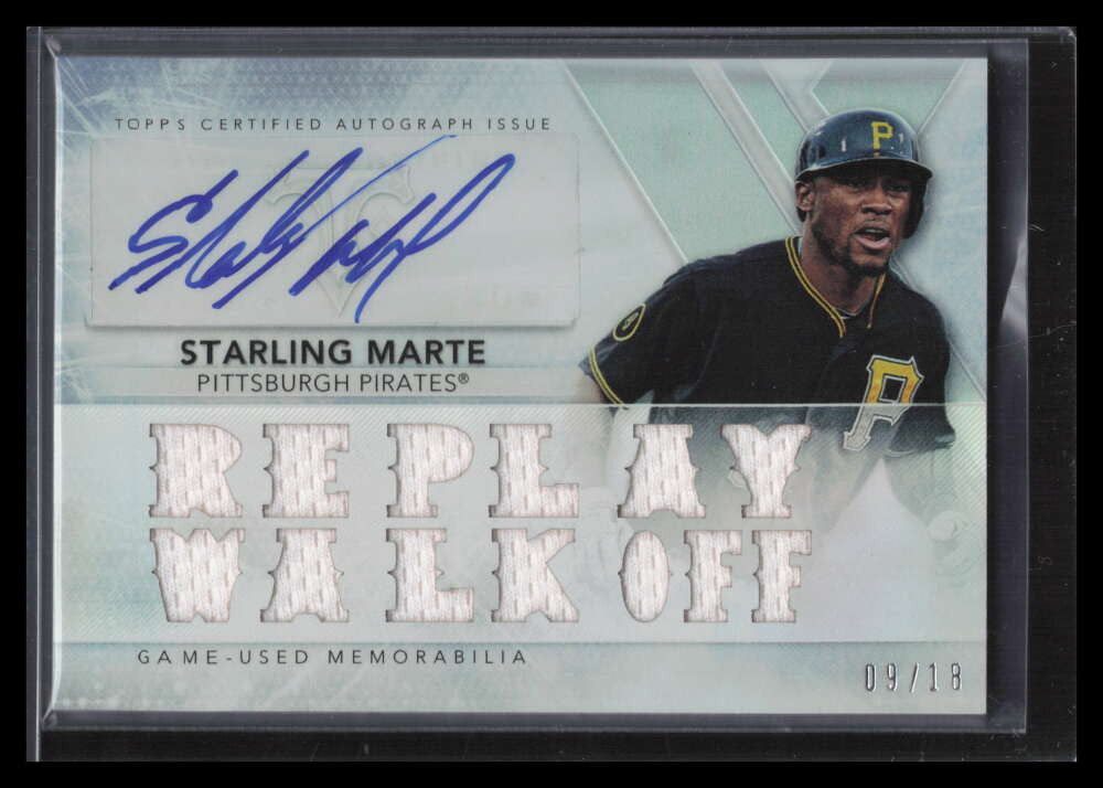 2015 Topps Triple Threads Autographs ttarsm2 Starling Marte Jersey Auto 9/18