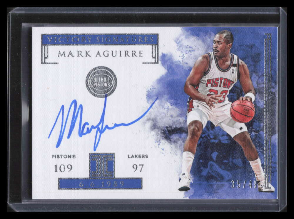 2018-19 Panini Impeccable Victory Signatures 24 Mark Aguirre Auto 35/49