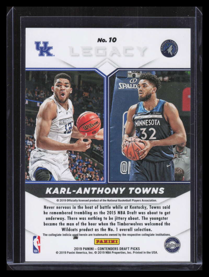 DELETE 140902 2019-20 Panini Contenders Draft Legacy Building Blocks Karl-Anthony Towns 4/10