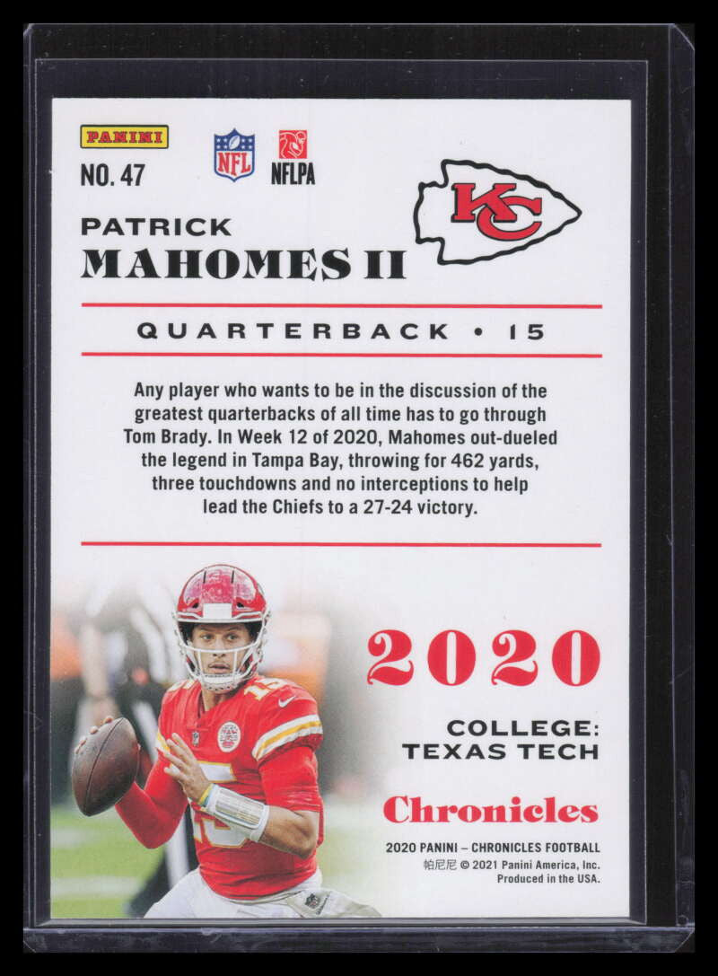 2020 Panini Chronicles Blue 47 Patrick Mahomes II 55/99