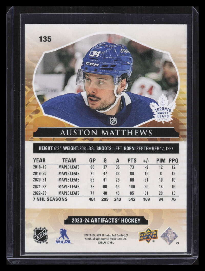 2023-24 Artifacts Emerald 135 Auston Matthews 61/99