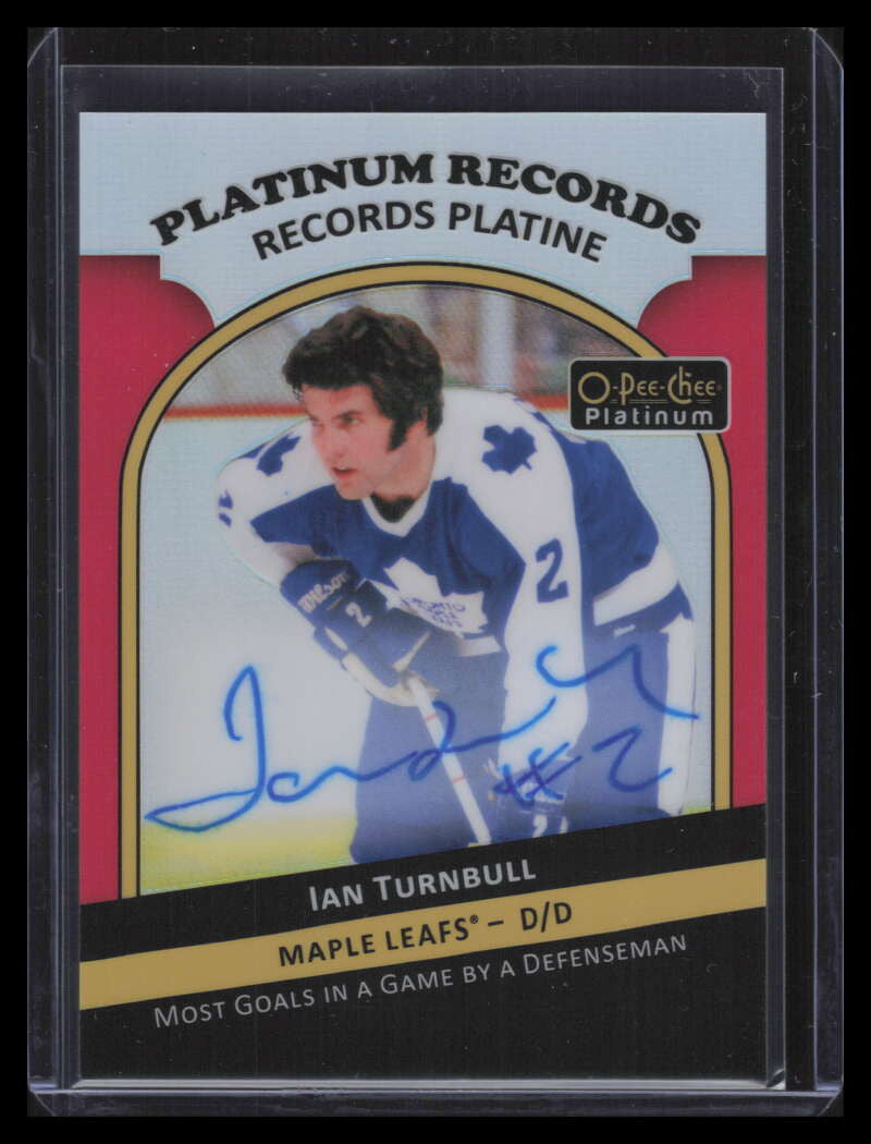 2017-18 O-Pee-Chee Platinum Records Rainbow Autographs pr8 Ian Turnbull Auto