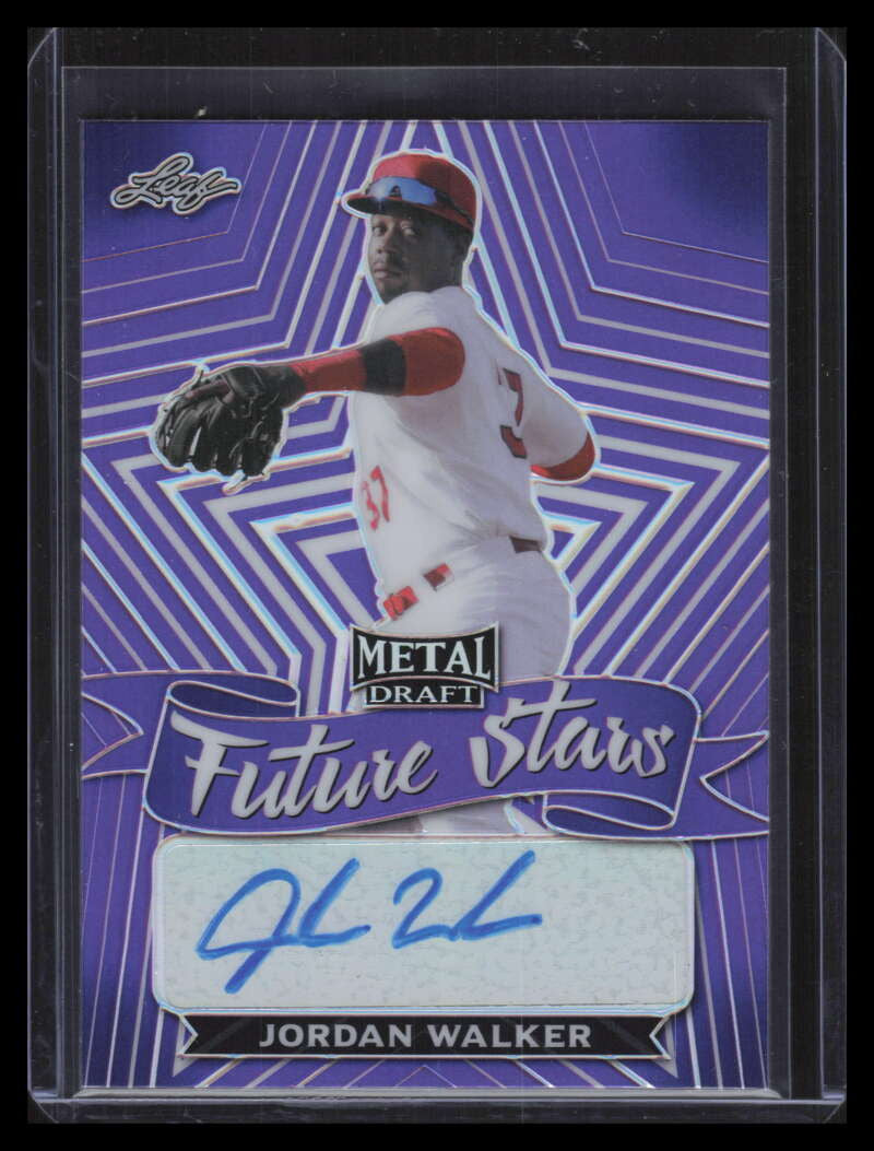 SOLD 141043 2021 Leaf Metal Draft Future Stars Purple fsjw1 Jordan Walker Rookie Auto 6/25