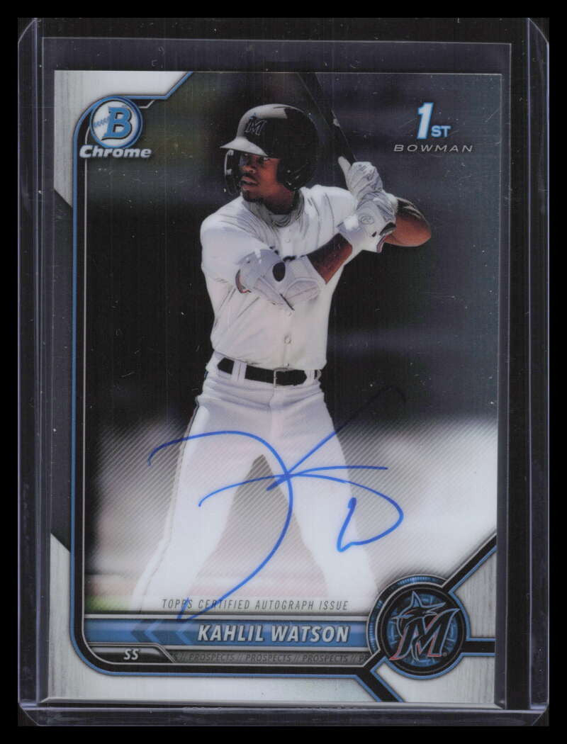 DELETE 141044 2022 Bowman Chrome Prospect Autographs CPAKW Kahlil Watson Rookie Auto 135100