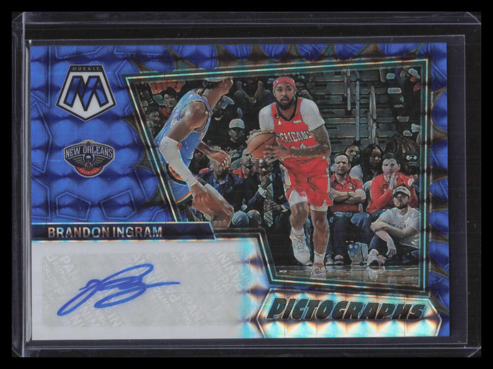 2022-23 Panini Mosaic Pictographs Mosaic Blue 2 Brandon Ingram Auto 2/49