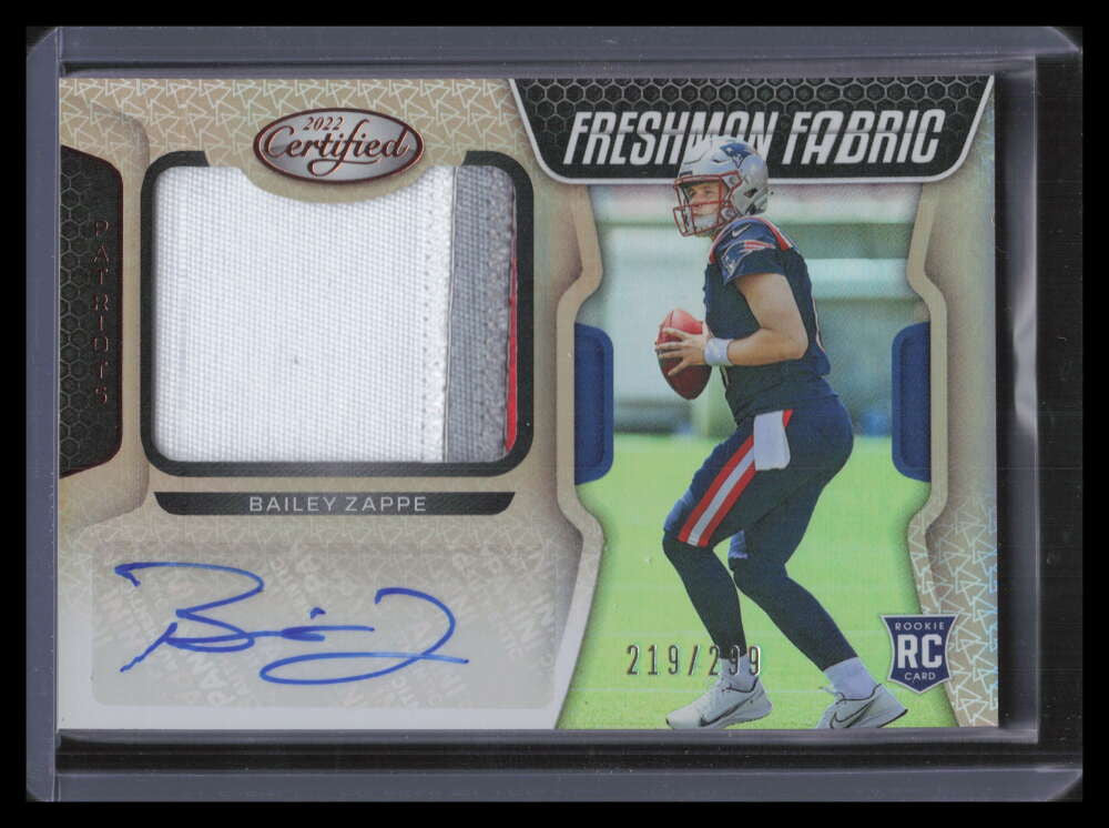 DELETE 141108 2022 Certified Mirror Bronze 221 Bailey Zappe Rookie Patch Auto 219/299