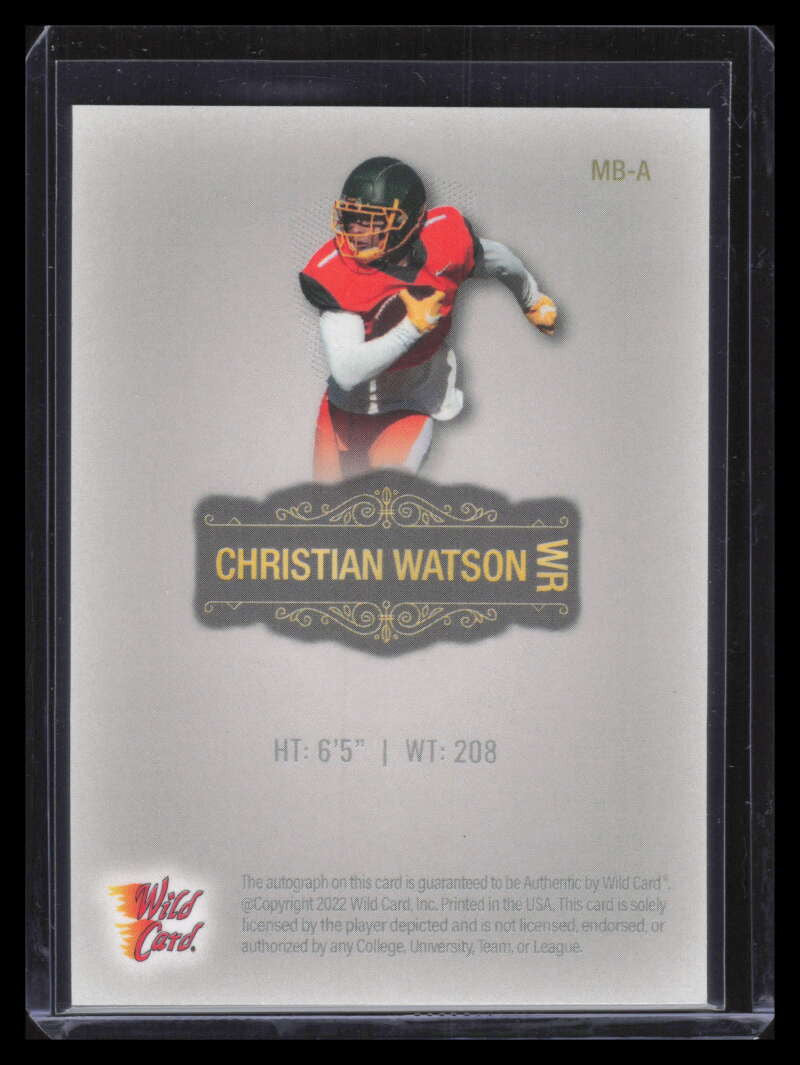 2022 Wild Card Matte Autographs Silver Blue Christian Watson Rookie Auto 21/25