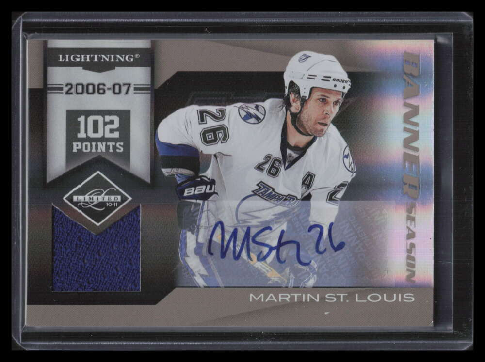 2010-11 Limited Banner Season Signatures 16 Martin St. Louis Jersey Auto 45/49