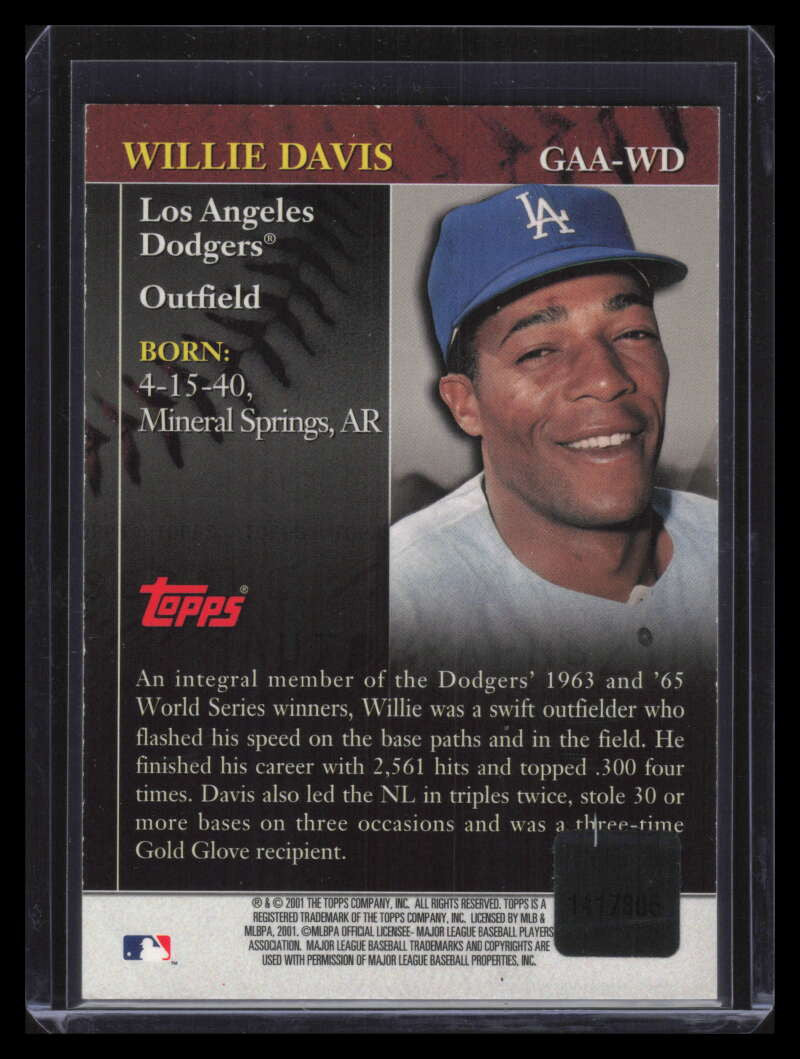 DELETE 141157 2001 Topps Golden Anniversary Autographs GAAWD Willie Davis Auto