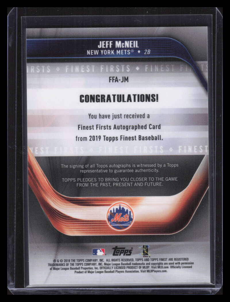 2019 Finest Firsts Autographs Green Wave Refractor Jeff McNeil Rookie Auto 78/99