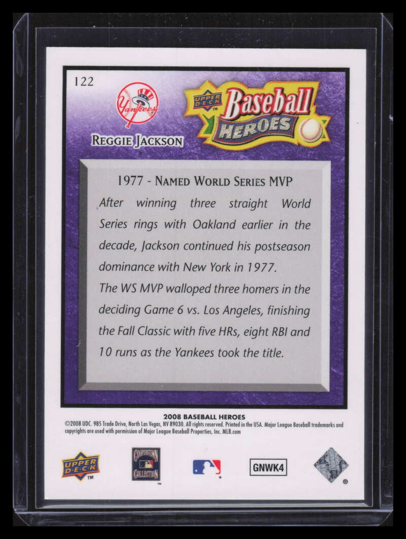 2008 Upper Deck Heroes Purple 122 Reggie Jackson 15/25