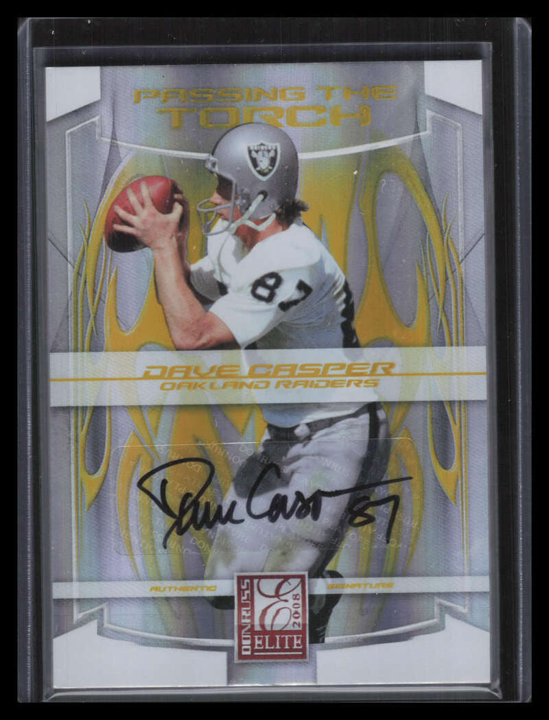 2008 Donruss Elite Passing Torch Autographs Zach Miller Dave Casper Auto 20/25