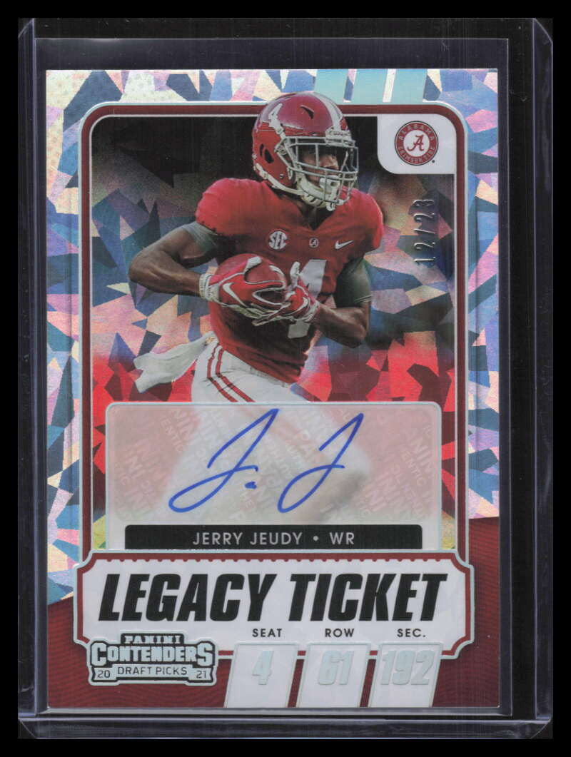 2021 Panini Contenders Draft Legacy Signature Cracked Ice Jerry Jeudy Auto 12/23