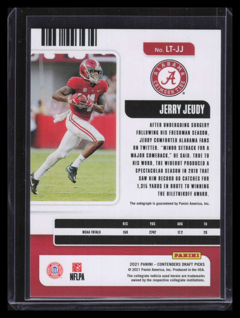 2021 Panini Contenders Draft Legacy Signature Cracked Ice Jerry Jeudy Auto 12/23