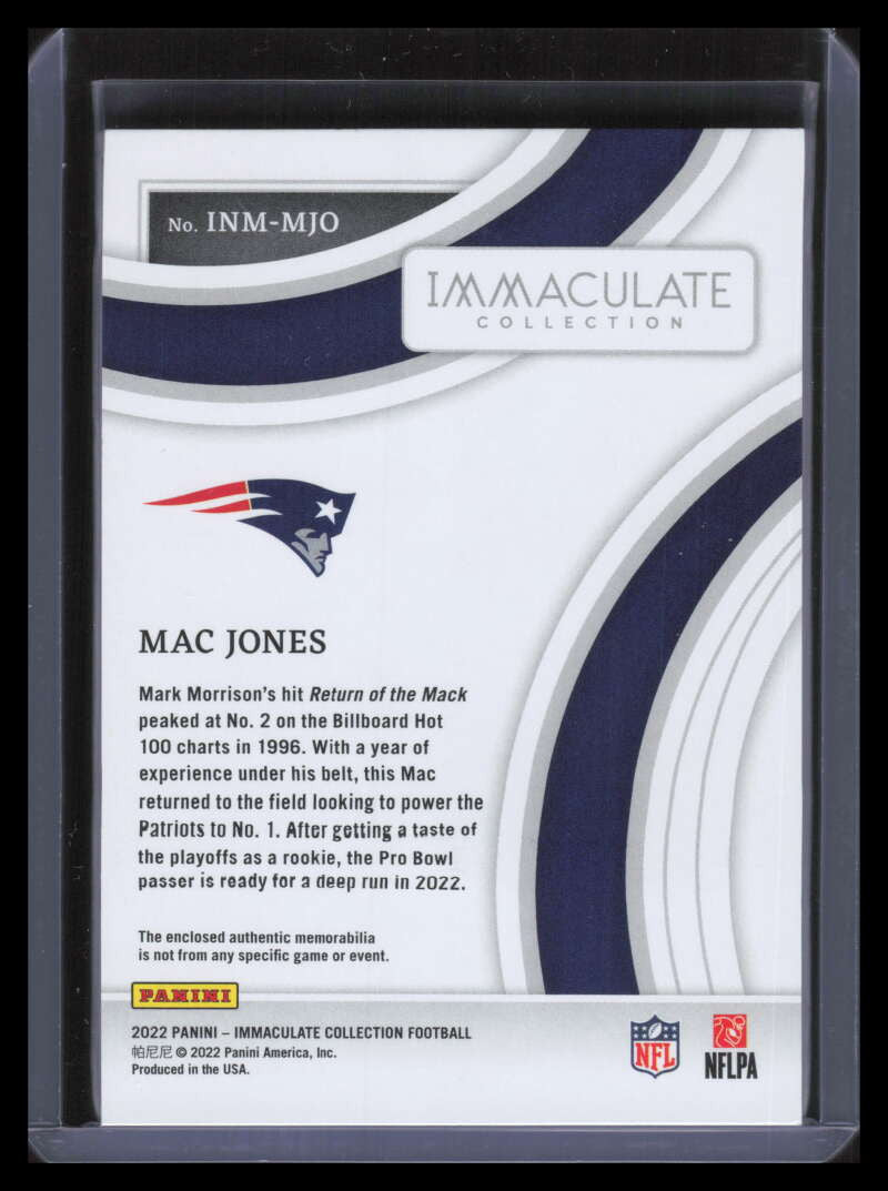 DELETE 141214 2022 Immaculate Collection Numbers Memorabilia 15 Mac Jones Patch 1/10