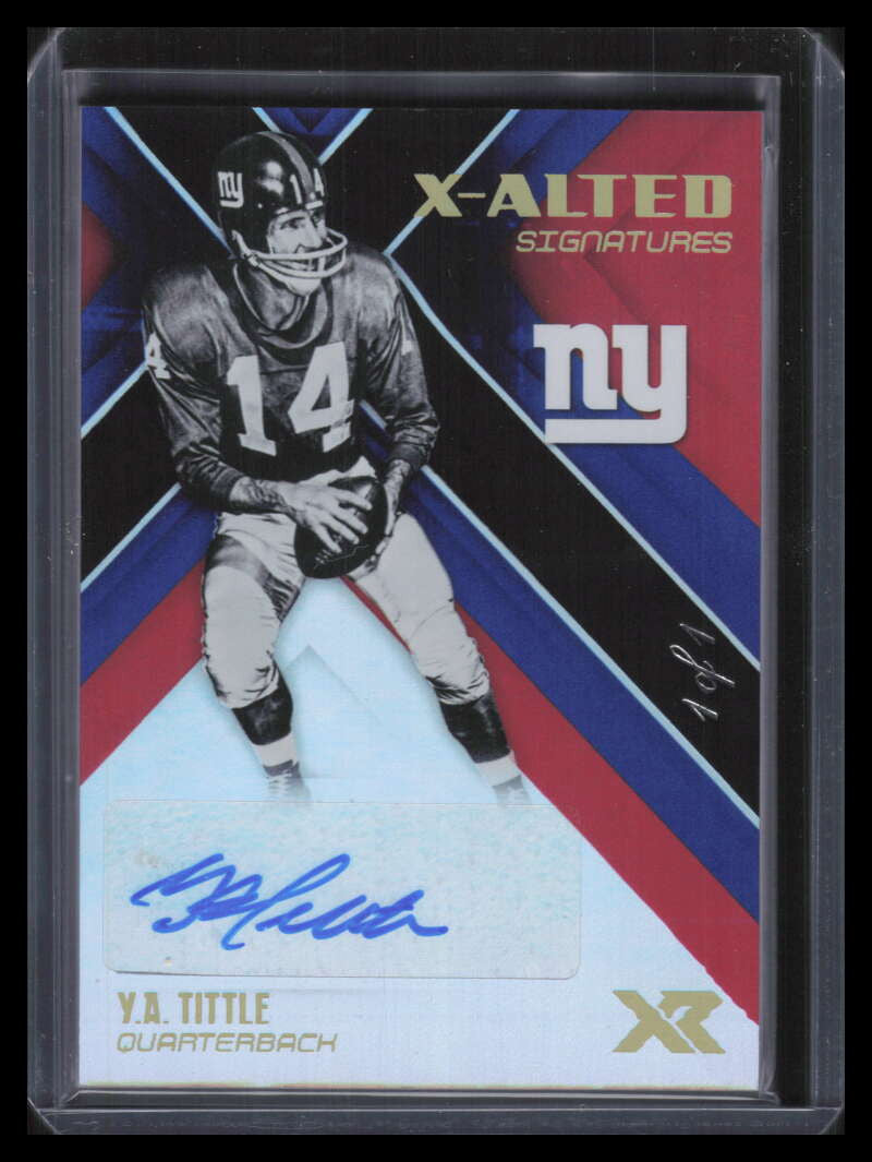 2017 Panini XR X-Alted Signatures Black 18 Y. A. Tittle Auto 1/1