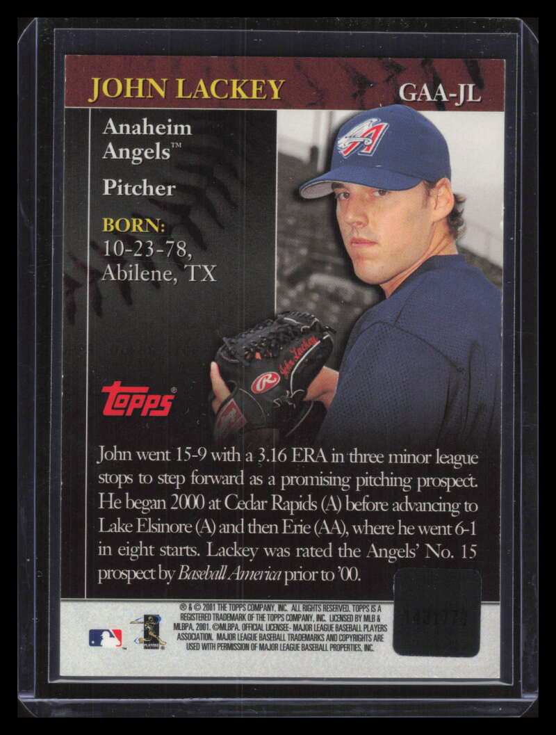 2001 Topps Golden Anniversary Autographs GAAJL John Lackey Auto i2 135448