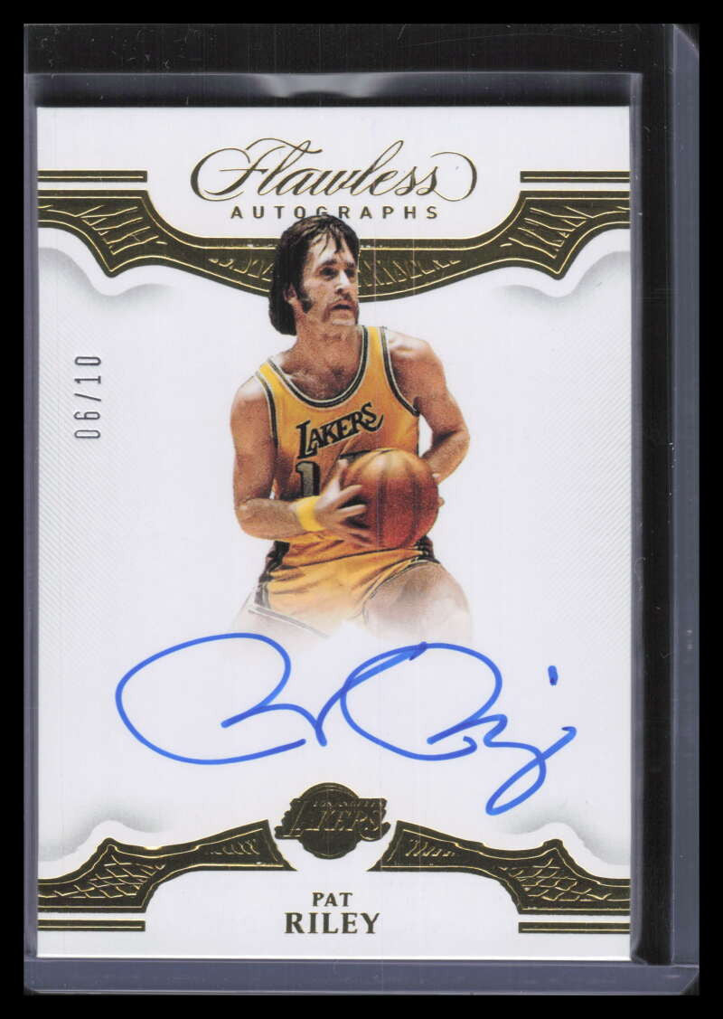 SOLD 141438 2018-19 Panini Flawless Flawless Autographs Gold 51 Pat Riley Auto 6/10