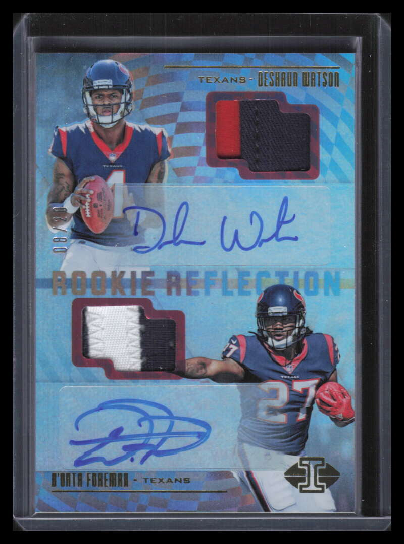2017 Panini Illusions Reflection Foreman Deshaun Watson Rookie Patch Auto 8/20