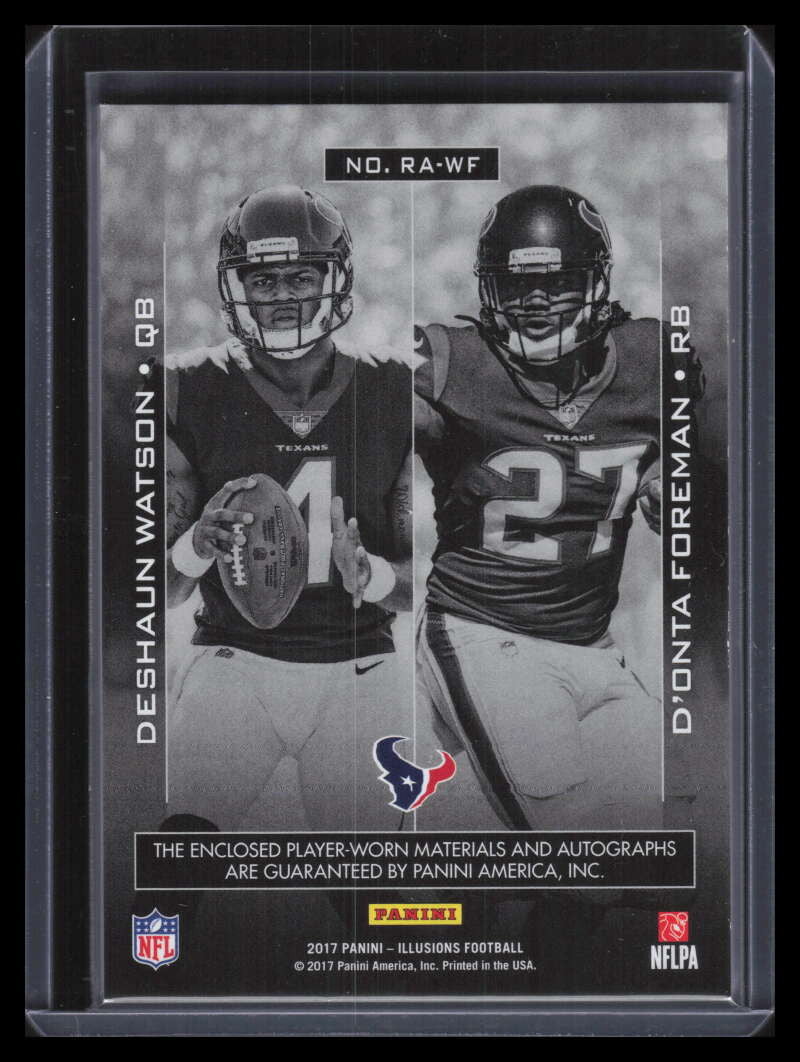 2017 Panini Illusions Reflection Foreman Deshaun Watson Rookie Patch Auto 8/20