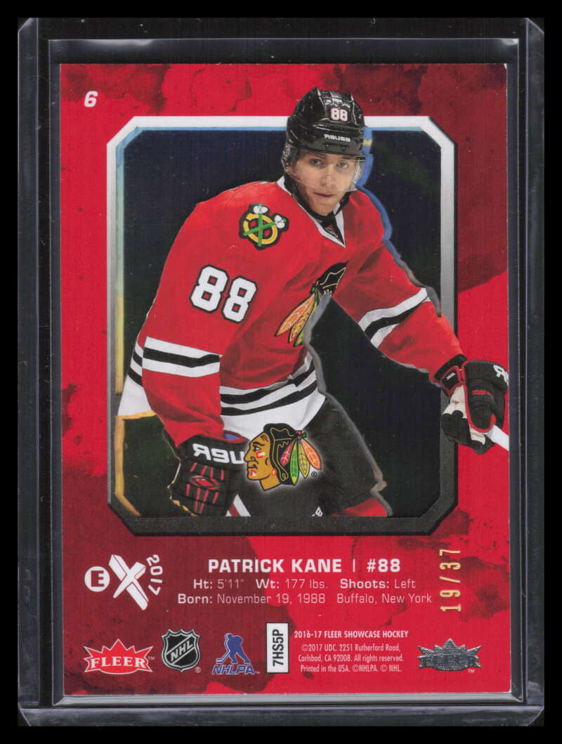 2016-17 Fleer Showcase E-X2017 Essential Credentials Future 6 Patrick Kane 19/37