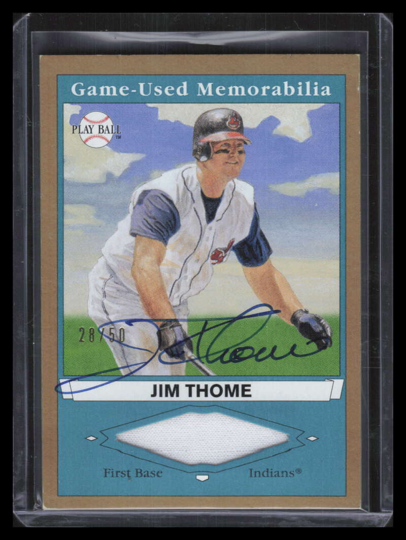 2003 Upper Deck Play Ball Game Used Signatures jt2 Jim Thome Jersey Auto 28/50