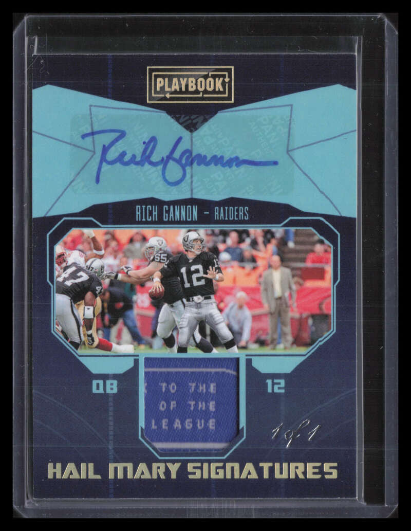 2020 Panini Playbook Hail Mary Signatures Rich Gannon Laundry Tag Patch Auto 1/1