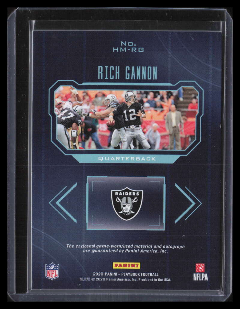 2020 Panini Playbook Hail Mary Signatures Rich Gannon Laundry Tag Patch Auto 1/1