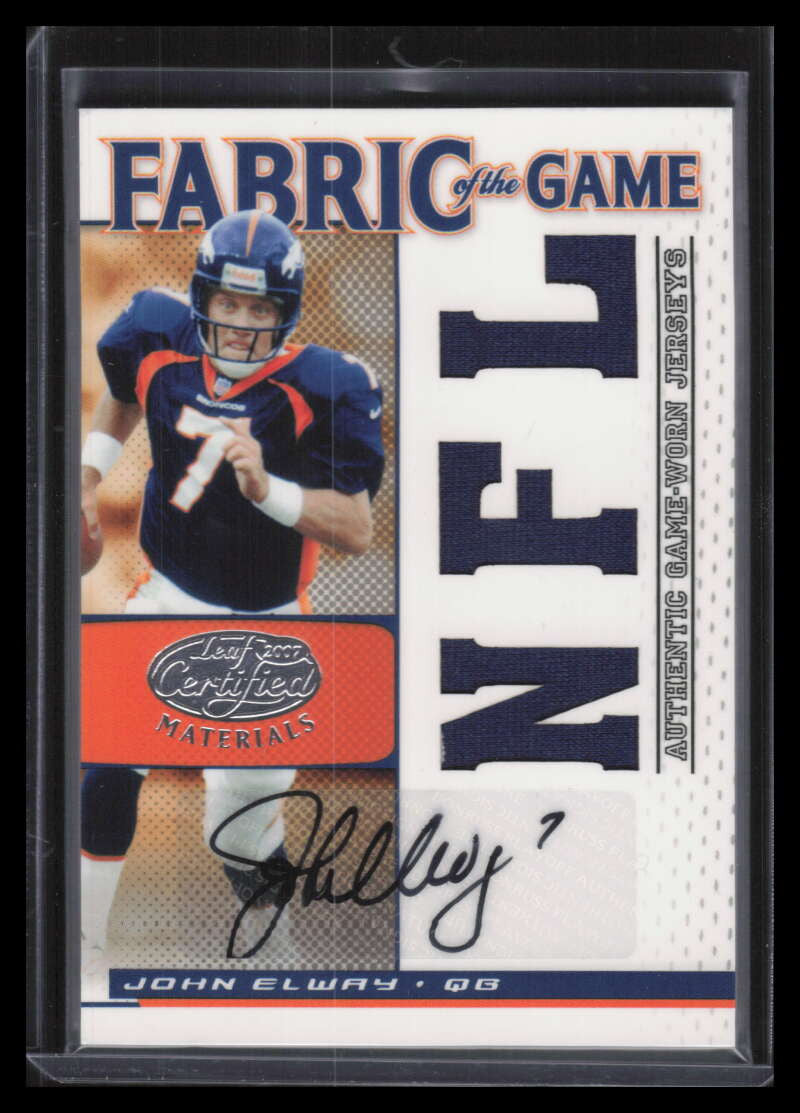 2007 Leaf Certified Fabric of the Game Autographs 127 John Elway Jersey Auto 2/5