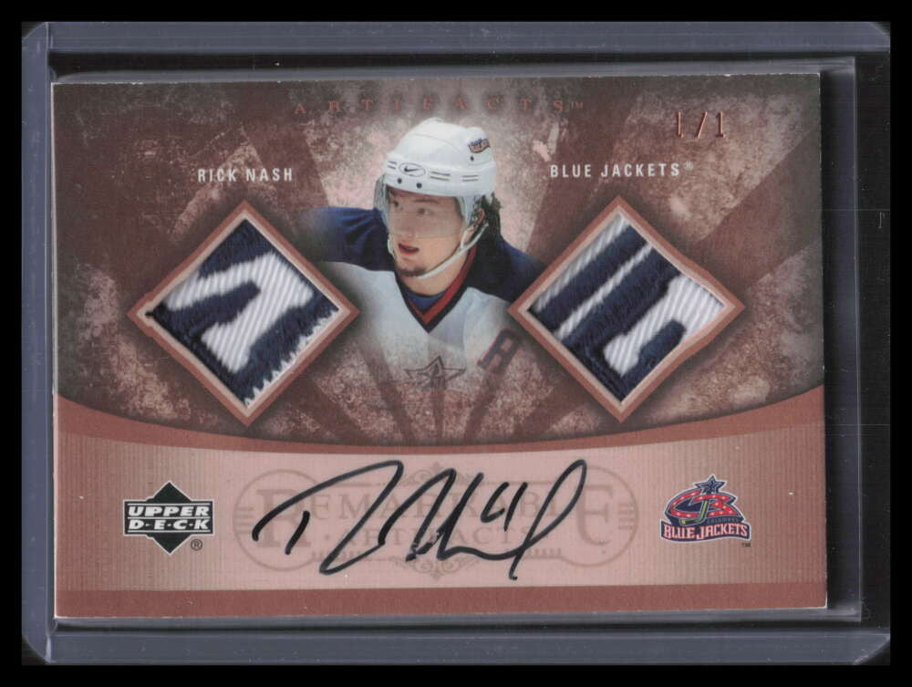 2005-06 Artifacts Remarkable Artifacts Dual RARN Rick Nash Dual Patch Auto 1/1