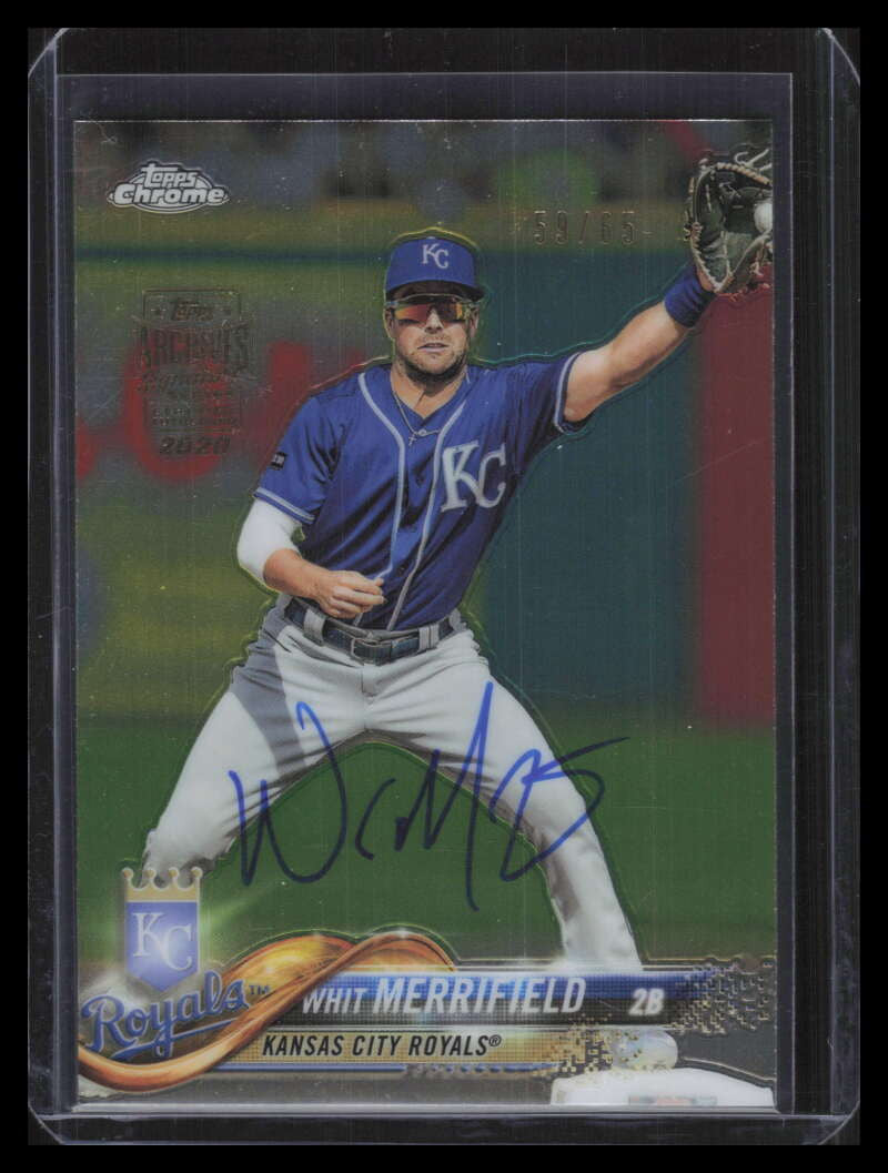 2020 Topps Archives Signature Series Whit Merrifield Auto 59/65 2018 Chrome