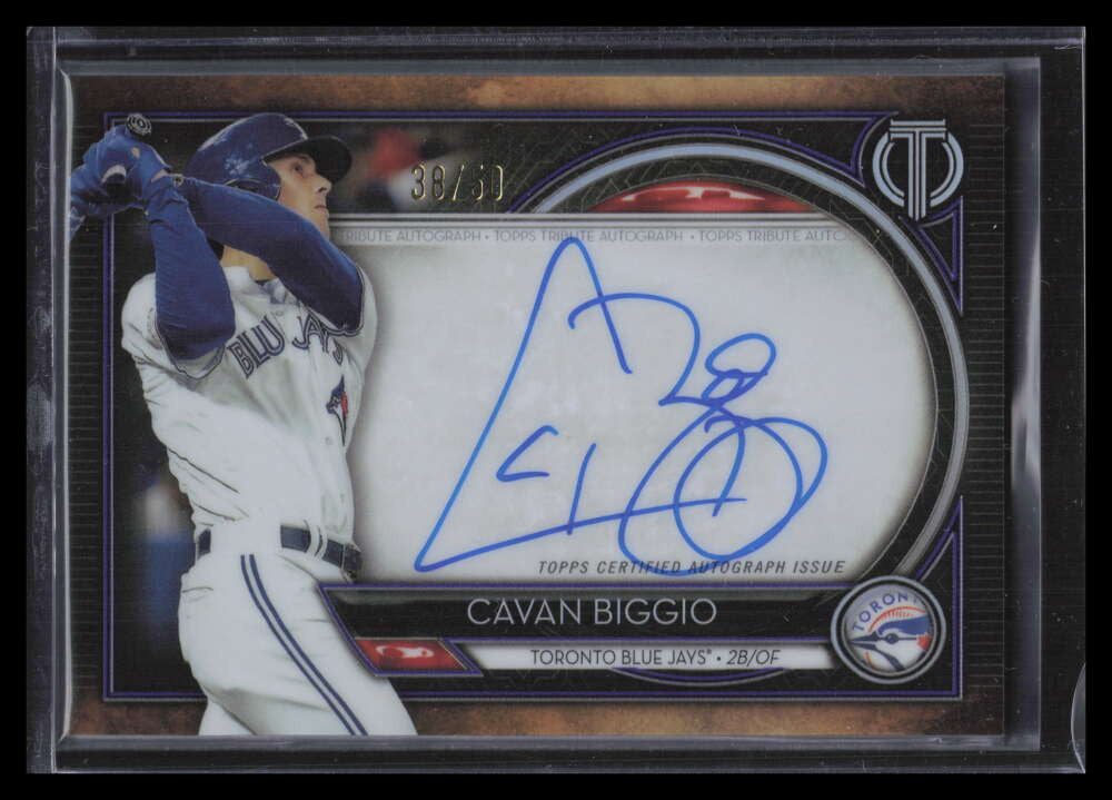 2020 Topps Tribute Autographs Purple TACB Cavan Biggio Auto 38/50