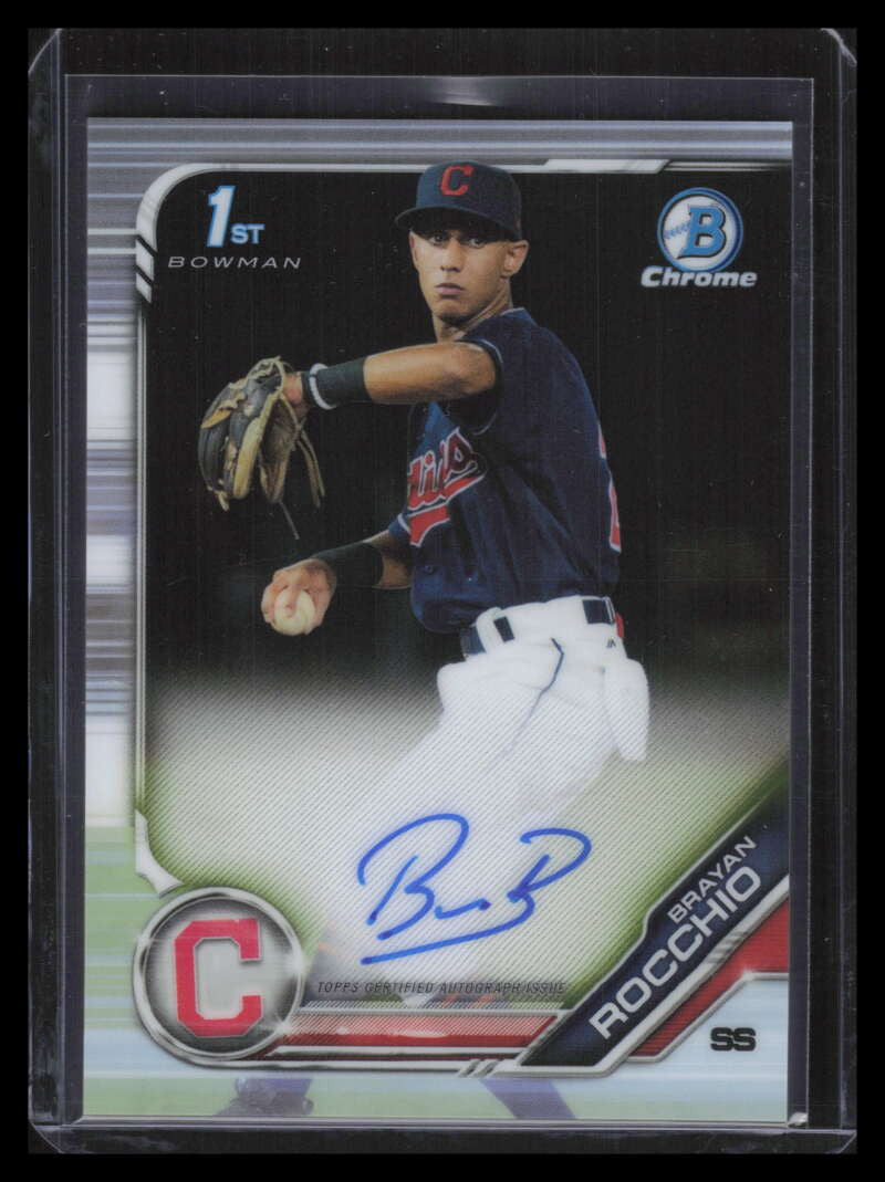 DELETE 141600 2019 Bowman Chrome Prospect Autographs CPABR Brayan Rocchio Rookie Auto
