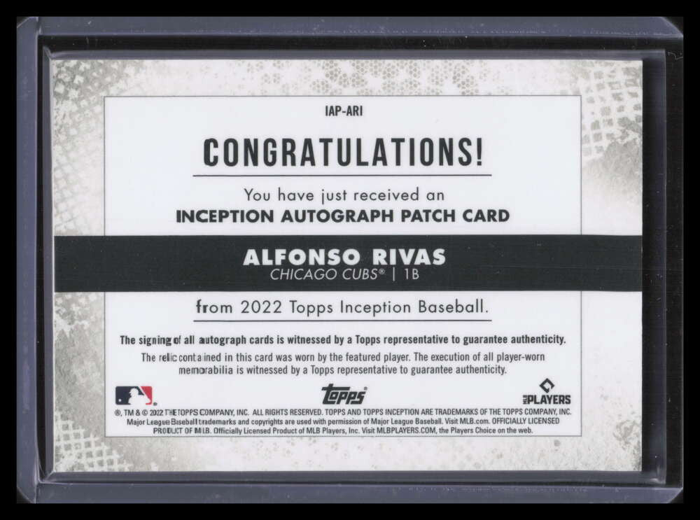 DELETE 141608 2022 Topps Inception Autographs Orange Alfonso Rivas Rookie Patch Auto 2/10