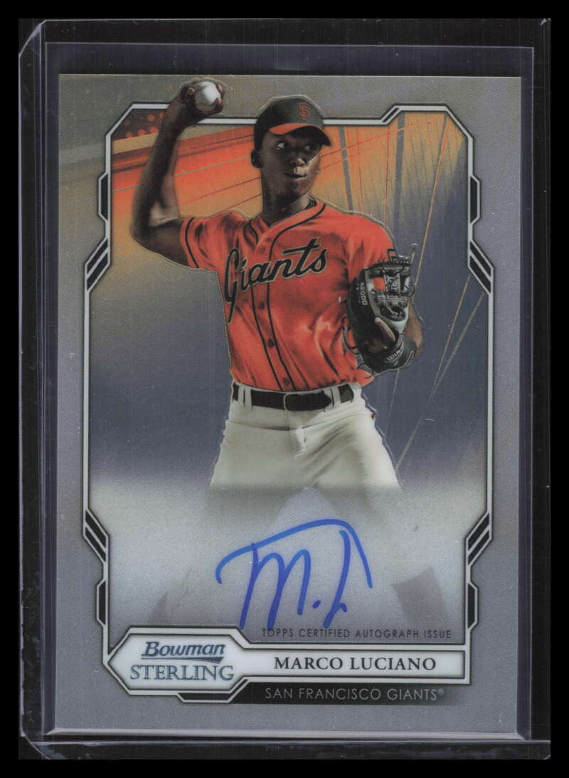 DELETE 141614 2019 Bowman Sterling Prospect Autographs BSPAMLU Marco Luciano Rookie Auto