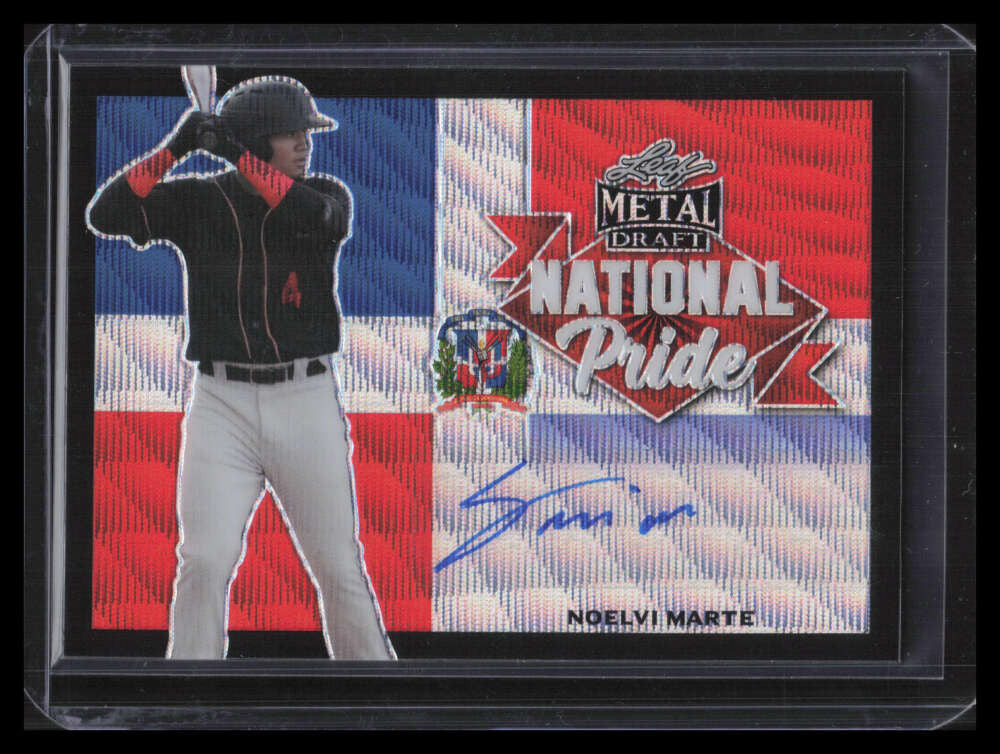 DELETE 141615 2021 Leaf Metal Draft National Pride Black Wave Noelvi Marte Rookie Auto 1/7