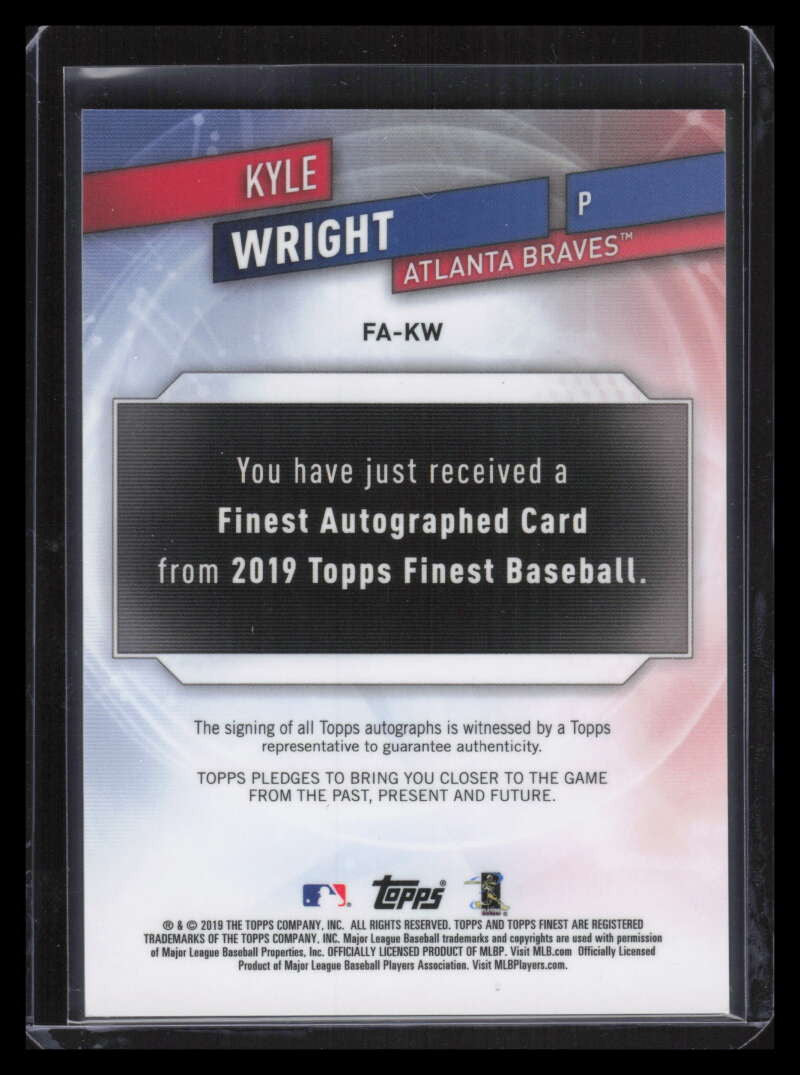 DELETE 141620 2019 Finest Autographs Gold Refractor FAKW Kyle Wright Rookie Auto 30/50