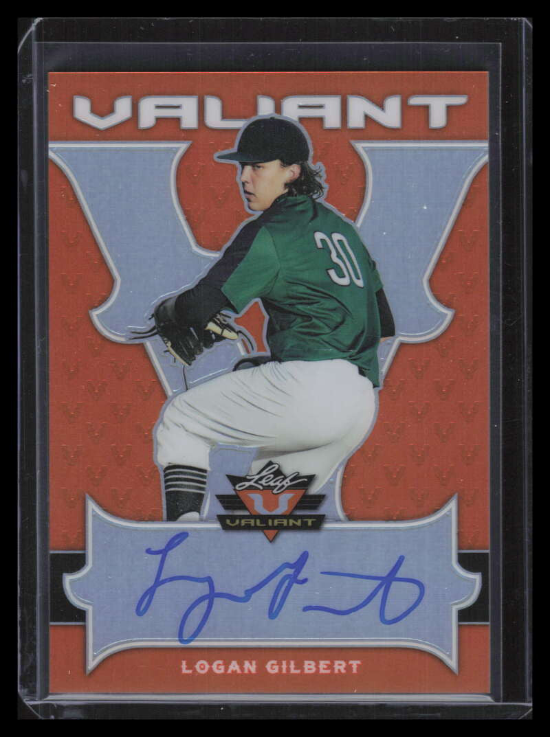 2018 Leaf Valiant Orange balg1 Logan Gilbert Rookie Auto 28/35