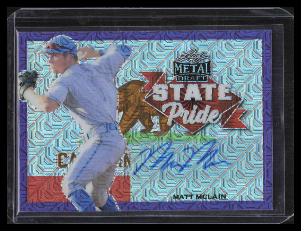 DELETE 141629 2021 Leaf Metal Draft State Pride Purple Mojo spmm2 Matt McLain Rookie Auto 2/7