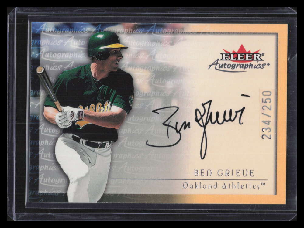 2001 Fleer Autographics Silver 38 Ben Grieve Auto 234/250