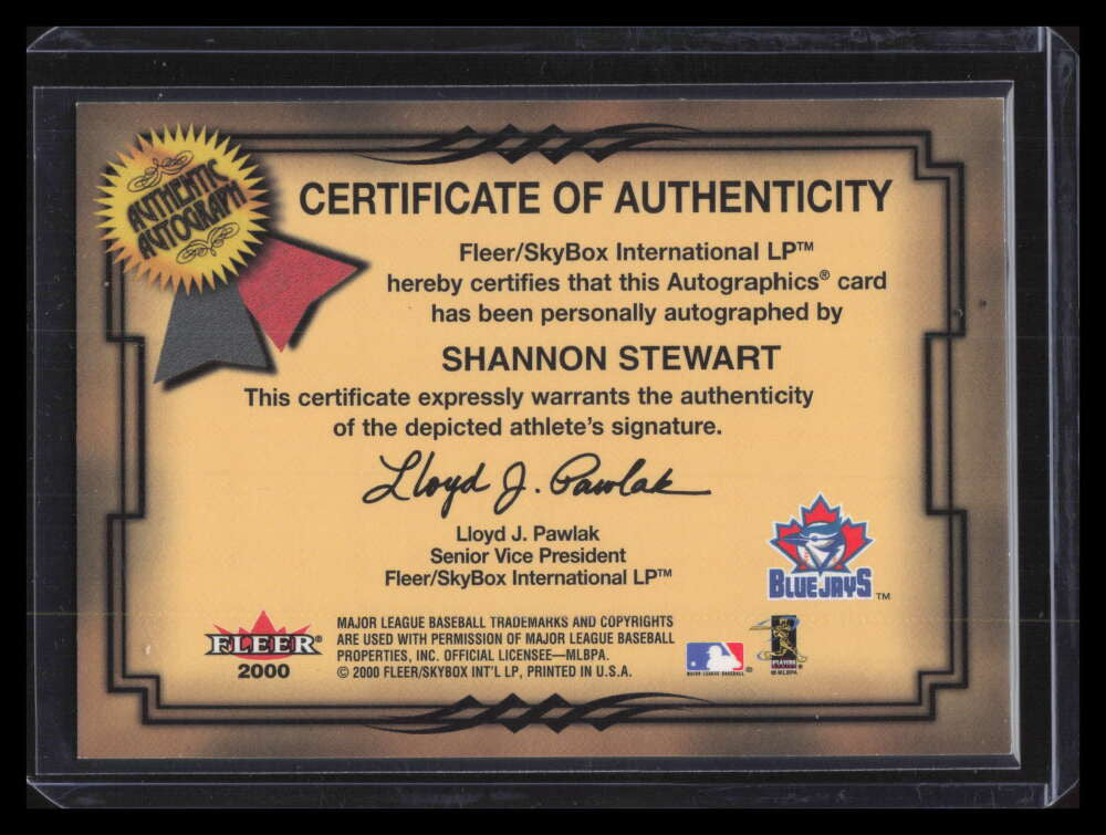 2001 Fleer Autographics Silver 95 Shannon Stewart Auto 104/250