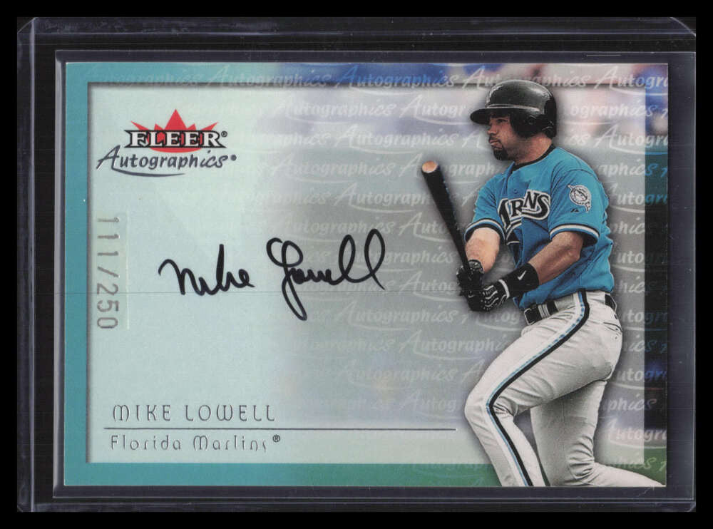 2001 Fleer Autographics Silver 61 Mike Lowell Auto 111/250